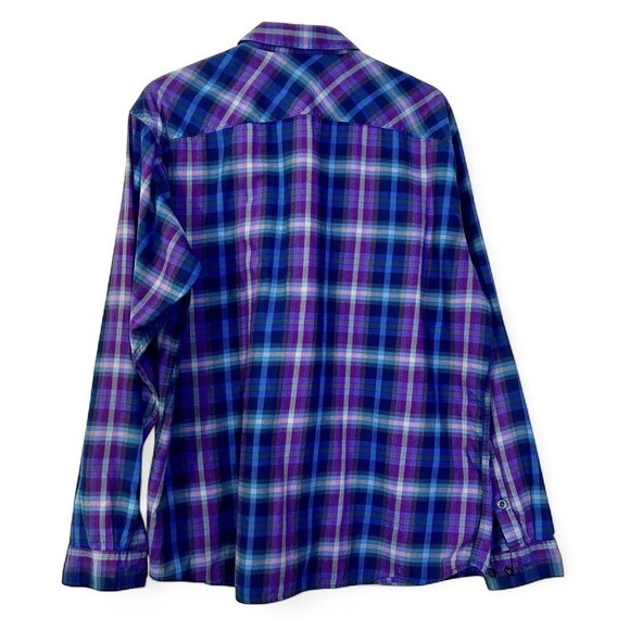 Patagonia Shirt Men's L Blue and Purple Plaid in Light Twill, 100% Cotton - Picture 3 of 5
